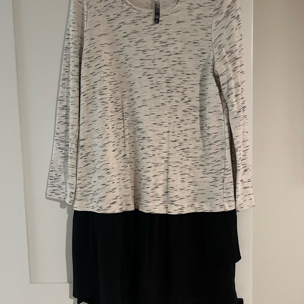 Black and White Long Sleeve Dress